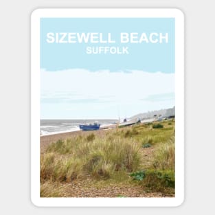 Sizewell Beach Suffolk. Travel poster. Gift. Sticker